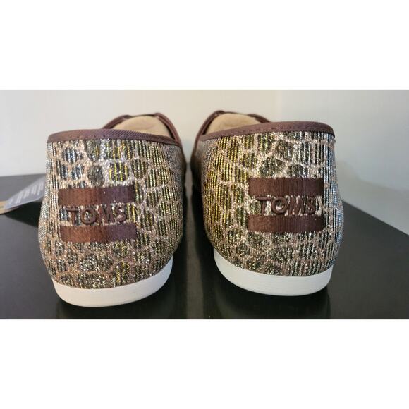 TOMS Alpargata Women’s Shoes Size 8 Bronze Animal Printed Glitter New With Box - Picture 14 of 15
